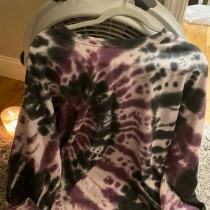 black purple and white tie dye sweater never worn